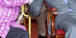 President Uhuru Kenyatta (right) with COTU boss Francis Atwoli at Uhuru Park, Nairobi, during Labour Day celebrations on May 1, 2017 