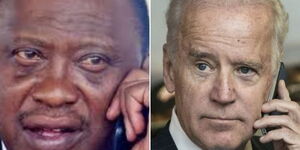 An image of Uhuru and Biden