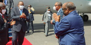 President Uhuru Kenyatta arrived in Djibouti, the capital city of the Republic of Djibouti, to attend the inauguration of President Ismail Omar Guelleh on May 15, 2021.