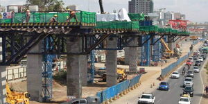 A Section of Uhuru highway under construction.