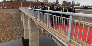 President Uhuru Kenyatta when he commissioned Karimenu II Dam in Gatundu North, Kiambu County on August 1, 2022.
