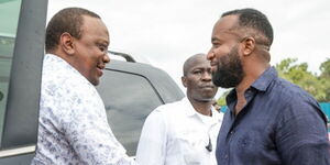 President Uhuru Kenyatta (left) with Mombasa Governor Hassan Joho during the launch of the Kenya Coast Guard Service in Mombasa County, on November 19, 2018.