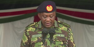 President Uhuru Kenyatta speaking during the Kenya Defence Forces Day in 2018