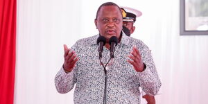 President Uhuru Kenyatta addresses delegates at Sagana III on Wednesday, 23, 2022.