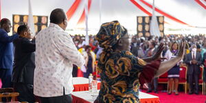 Uhuru Kenyatta at State House during a prayer meeting with religious leaders from Central Kenya on Friday, July 8, 2022.