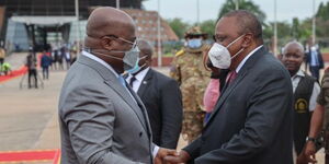 Former President Uhuru Kenyatta with DRC President Félix Tshisekedi.