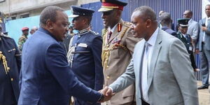 President Uhuru Kenyatta with Director of Criminal Investigations George Kinoti