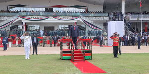 President Uhuru Kenyatta during the Madaraka Day Celebrations on June 1, 2022