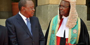 File image of President Uhuru Kenyatta (left) and Chief Justice David Maraga