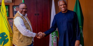 Former President Uhuru Kenyatta received by Nigeria Foreign Minister Geoffrey Onyeama on Tuesday February 21, 2023