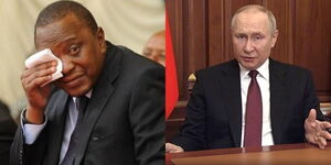Photo collage between President Uhuru Kenyatta and his Russian counterpart Vladimir Putin 