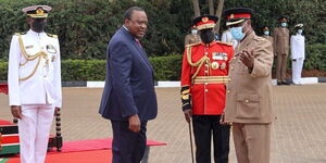  President Uhuru Kenyatta at Lang'ata Barracks in Nairobi County on Friday, July 29, 2022.