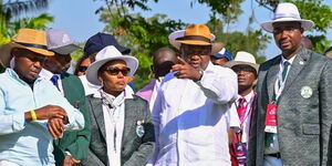 President Uhuru Kenyatta, during the Kenya Open Golf at the Muthaiga Golf Club on March 6, 2022.