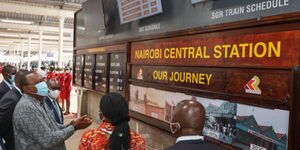 PresientUhuru Kenyatta at the Nairobi Central Railway Station on November 10, 2020.