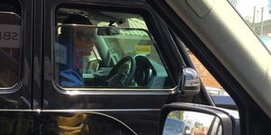 President Uhuru Kenyatta pictured driving himself in Nairobi in February 2019