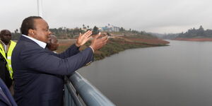 President Uhuru Kenyatta when he launched Ksh24 billion Karimenu II Dam on August 1, 2022 in Kiambu County.