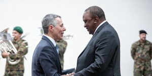 President Uhuru Kenyatta and Swiss President Ignazio Cassis 