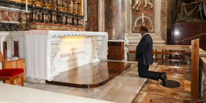 President Uhuru Kenyatta at the Vatican on November 6, 2020.