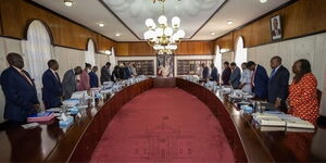 President Uhuru Kenyatta chairs a Cabinet meeting on Thursday, May 12, 2022.