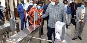 President Uhuru Kenyatta at the Nairobi Central Railway Station