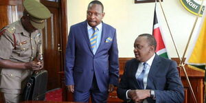 President Uhuru Kenyatta at Nairobi Governor Mike Sonko's office in 2017