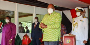 President Uhuru Kenyatta during the labour day celebrations on Saturday, May 1