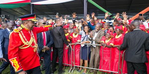 President Kenyatta and his bodyguard during the Jamhuri Day celebrations. December 12, 2018.
