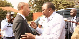 An image of Uhuru and Peter Kenneth 