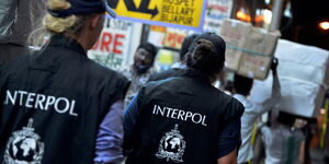 Interpol police on patrol at an unknown location posted by the organization on March 8, 2016