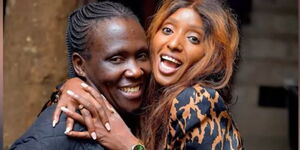 Undated photo Violet (left) with her employer Martha Githuku (right)
