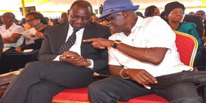 Undated photo of Deputy President William Ruto and former Machakos Senator Johnson Muthama at an event