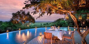Undated photo of a swimming pool at the &Beyond Bateleur Camp , in Masai Mara