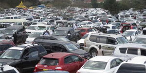 Undated photo of hundreds of cars at a yard in Nairobi.