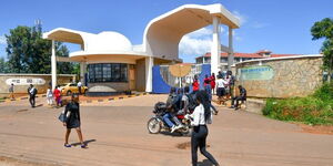Undated photo of students outside Kibabii University in Bungoma