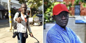 A side-by-side image of former Citizen TV journalist Cliff Moses. 