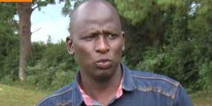 KDF new recruit Gideon Sang speaks to the press in Kapsabet on Monday, November 15, 2021.