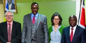 CS Eliud Owalo meets with PS John Tanui with Isabel Neto and Tim Kelly on March 6, 2023
