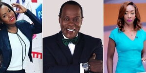 A collage of former K24 anchor Isabella Kituri, Citizen TV anchors Jeff Koinange and Yvonne Okwara