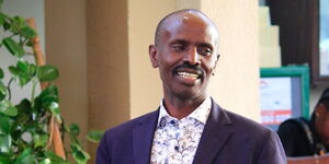 Wilson Sossion speaks at a function.