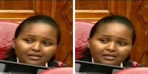 Samburu CS Naisula Lesuuda during the vetting of CS nominees at the County Hall on October 18, 2022. 