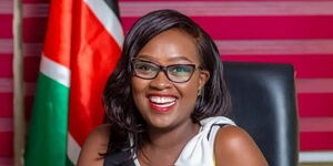 Angel Mbuthia poses for a photo in her office.