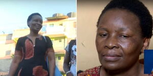 Susan Ogolla, a patient who had been detained at KNH leaves the hospital.