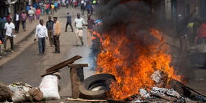 An undated image of Kisumu residents protesting. 