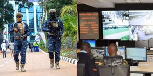 A collage of DCI Sleuths and Kenya police in a video booth.