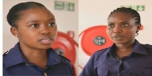 A Photo of Fire Brigade Recruits Sylvia Katu and Nancy Mong'are