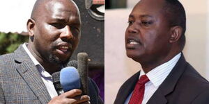 A photo collage of Senate Majority leader Kipchumba Murkomen and Director of Criminal Investigations George Kinoti
