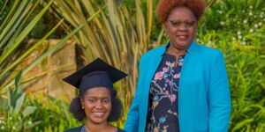 Kandara MP Alice Wahome and her daughter Nyawira pose for a photo on Friday, December 17.