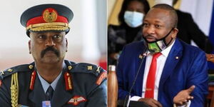 NMS boss Mohammed Badi (L) and Nairobi Governor Mike Mbuvi Sonko