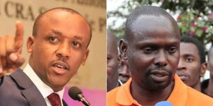 Makueni Senator Mutula Kilonzo (left) and Kibra MP Imran Okoth.