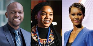 From Left: Larry Madowo (BBC World), Edith Kimani (Deutsche Welle) and Sophie Ikenye (BBC).